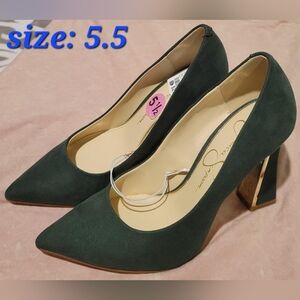 Elegant Green & Gold Women's Pumps
